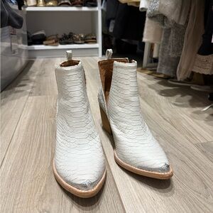 Jeffrey Campbell White Textured Ankle Boots